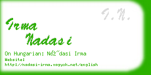 irma nadasi business card